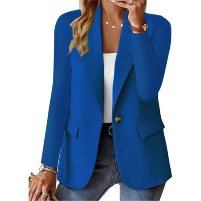 Blazer décontracté à manches longues et poche slim pour femme avec boucle