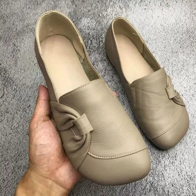 Chaussures en cuir pour femmes avec semelle souple et surface antidérapante