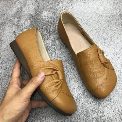 Chaussures en cuir pour femmes avec semelle souple et surface antidérapante